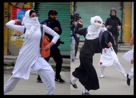 Stone pelting women- Kashmir-2